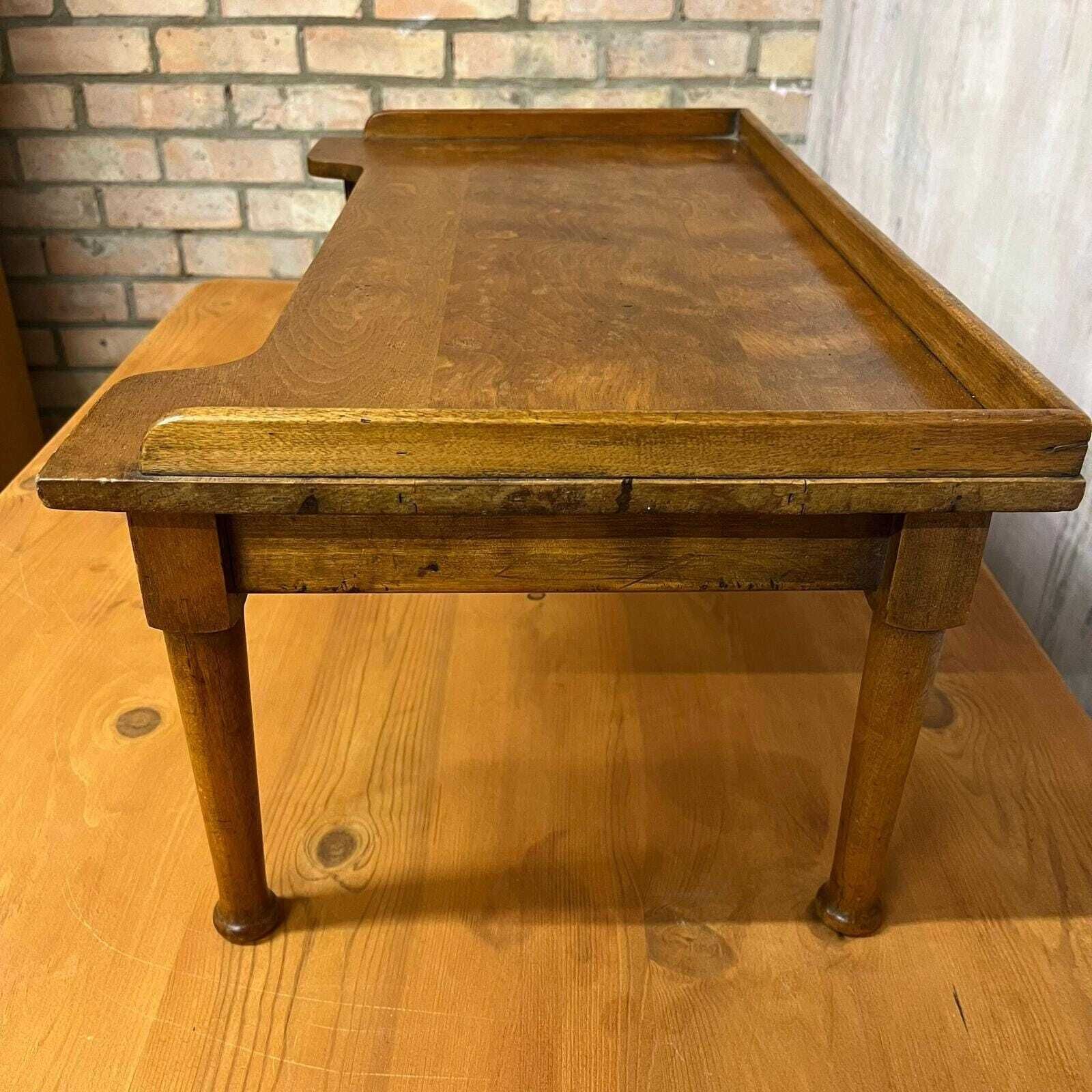 Antique Edwardian Beech Bed Tray Shaped Front Ball Feet photo buy