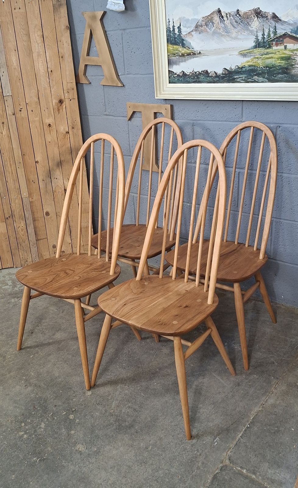 Ercol Dining Chairs ~ Mid Century ~ Vintage ~ Restored ~ Set photo for sale