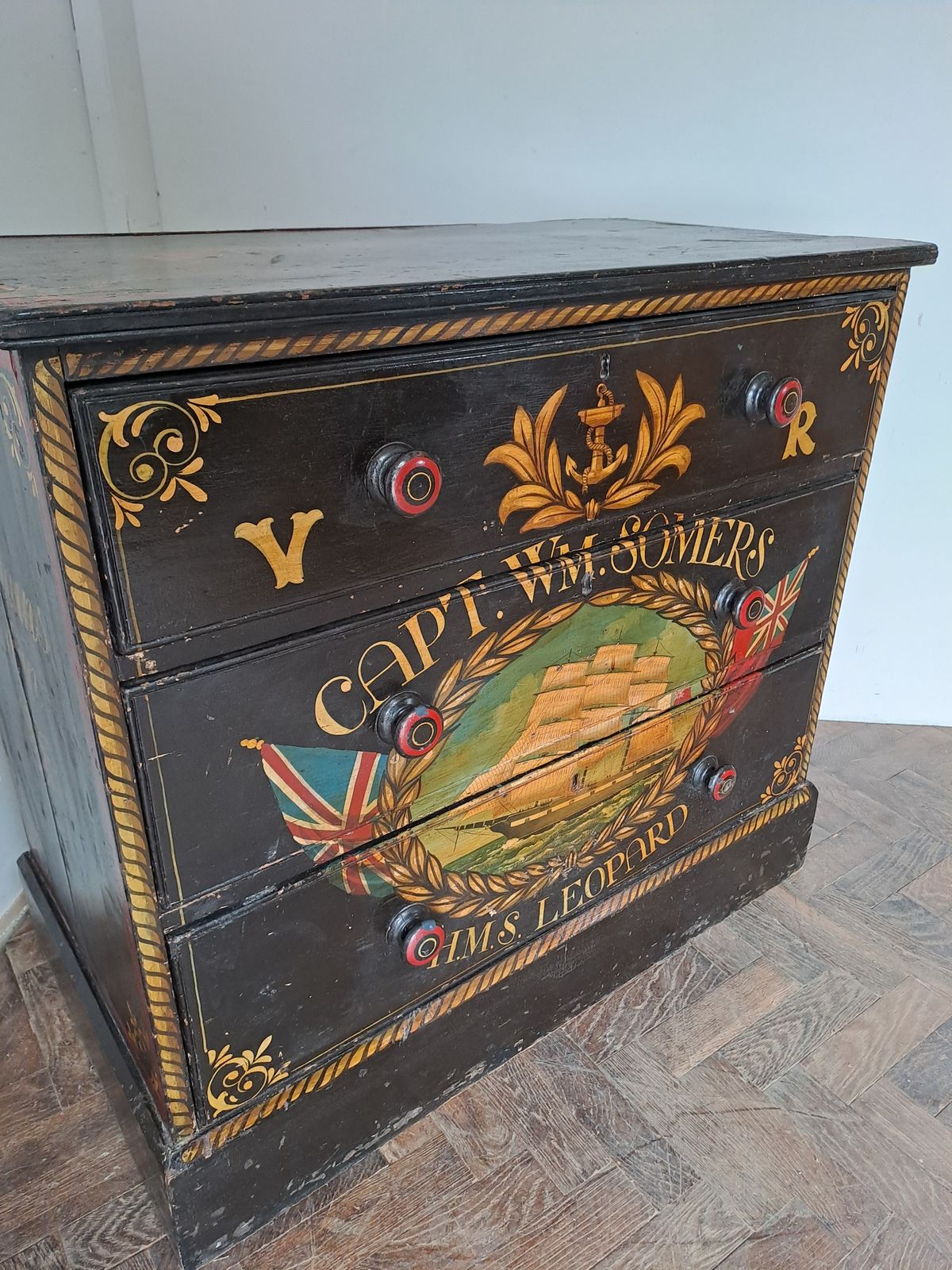 Painted Maritime Style Chest Of Drawers photo Furniture