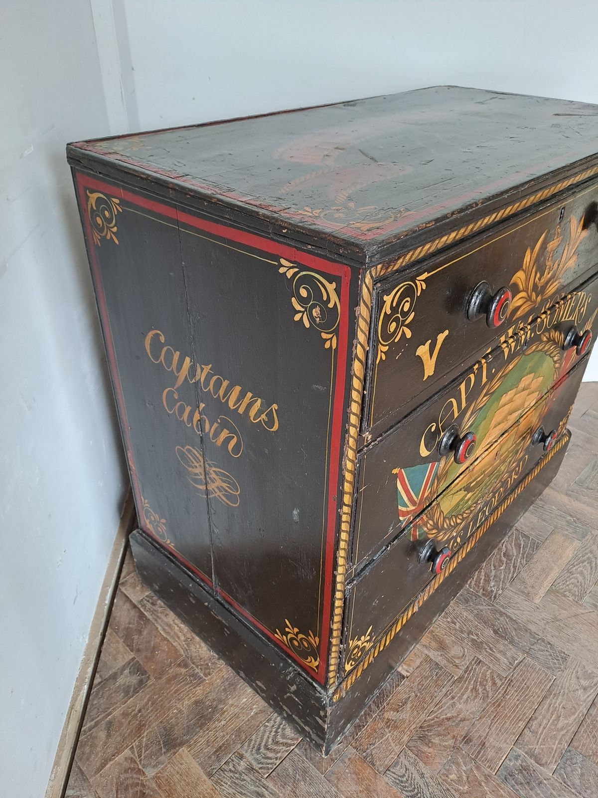 Painted Maritime Style Chest Of Drawers photo 950.0