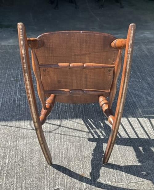 Good Quality English Country Oak & Beech Windsor Shaped Seat Rocking Chair photo vintage
