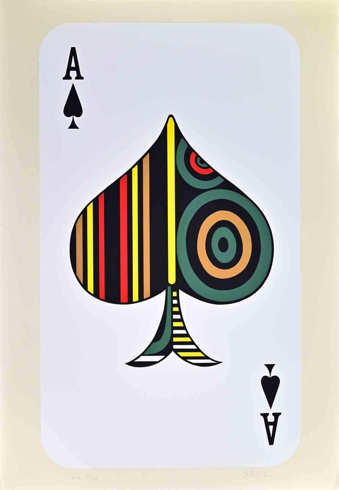 Sergio Ruffolo Ace Of Spades   Screenprint By Sergio Ruffolo   1970s 1970s