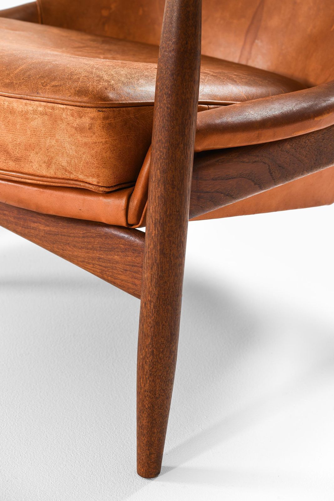 Easy Chair In Leather And Teak By Ib Kofod Larsen, 1950s photo buy