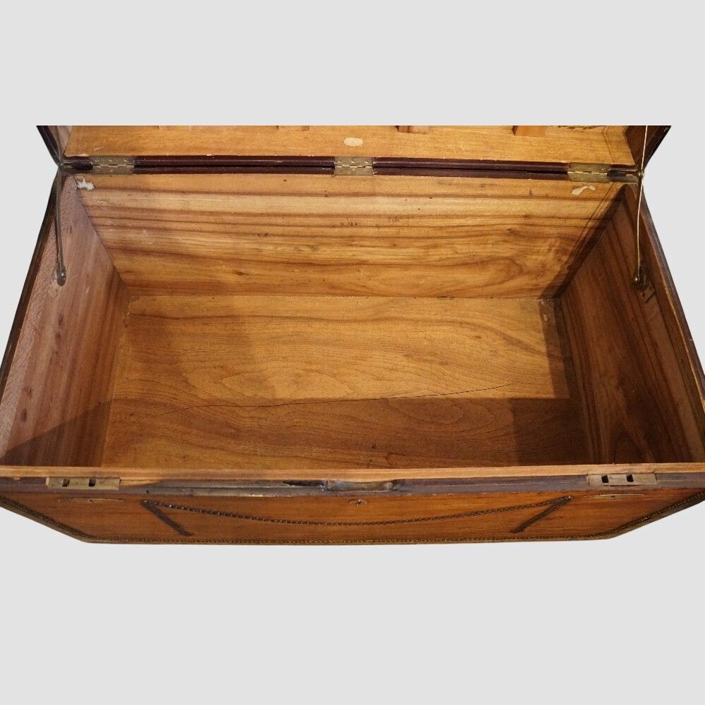 photo furniture Regency Brass Bound Camphor Wood Trunk