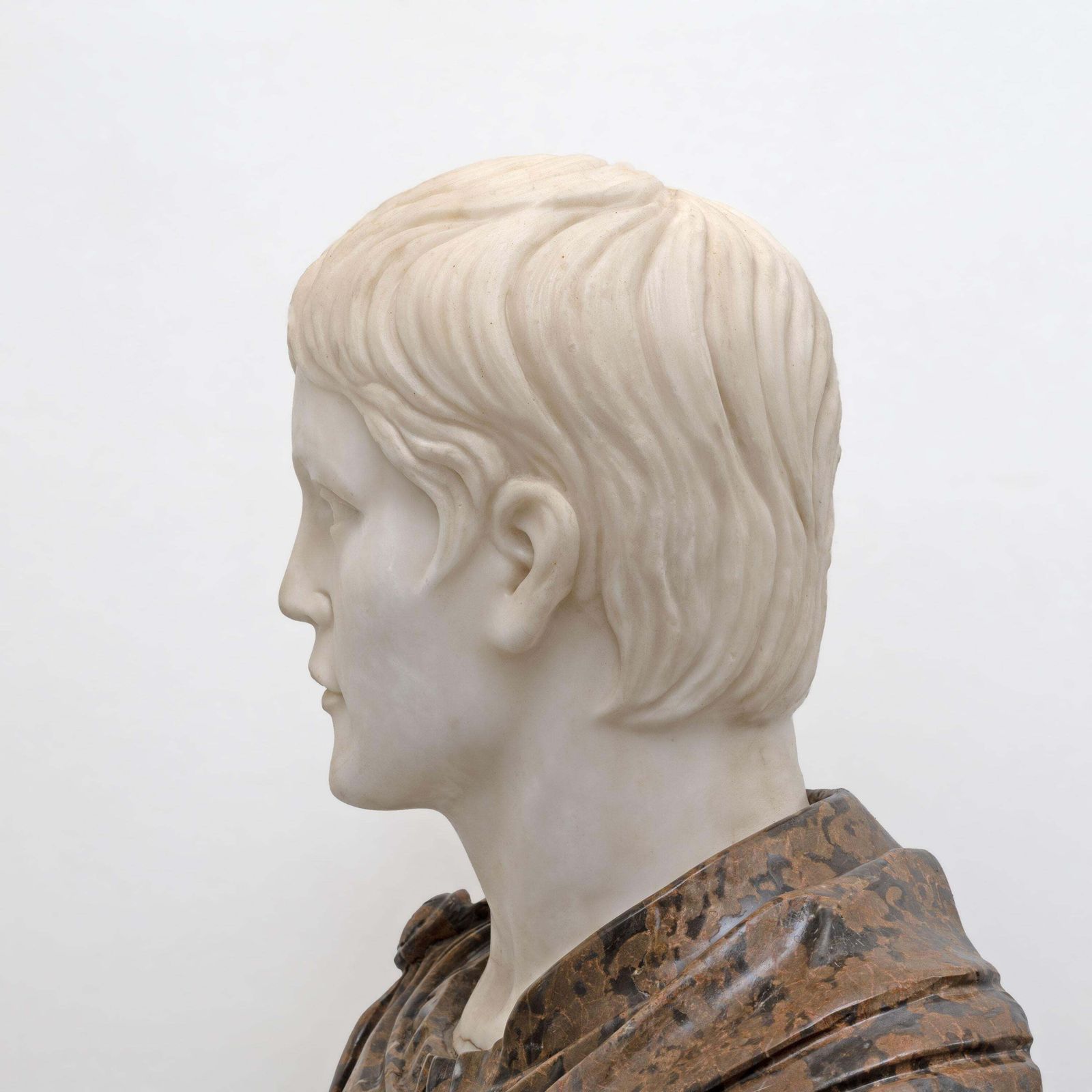 Polychrome Marble Bust Of A Roman Emperor, 20th Century photo Art