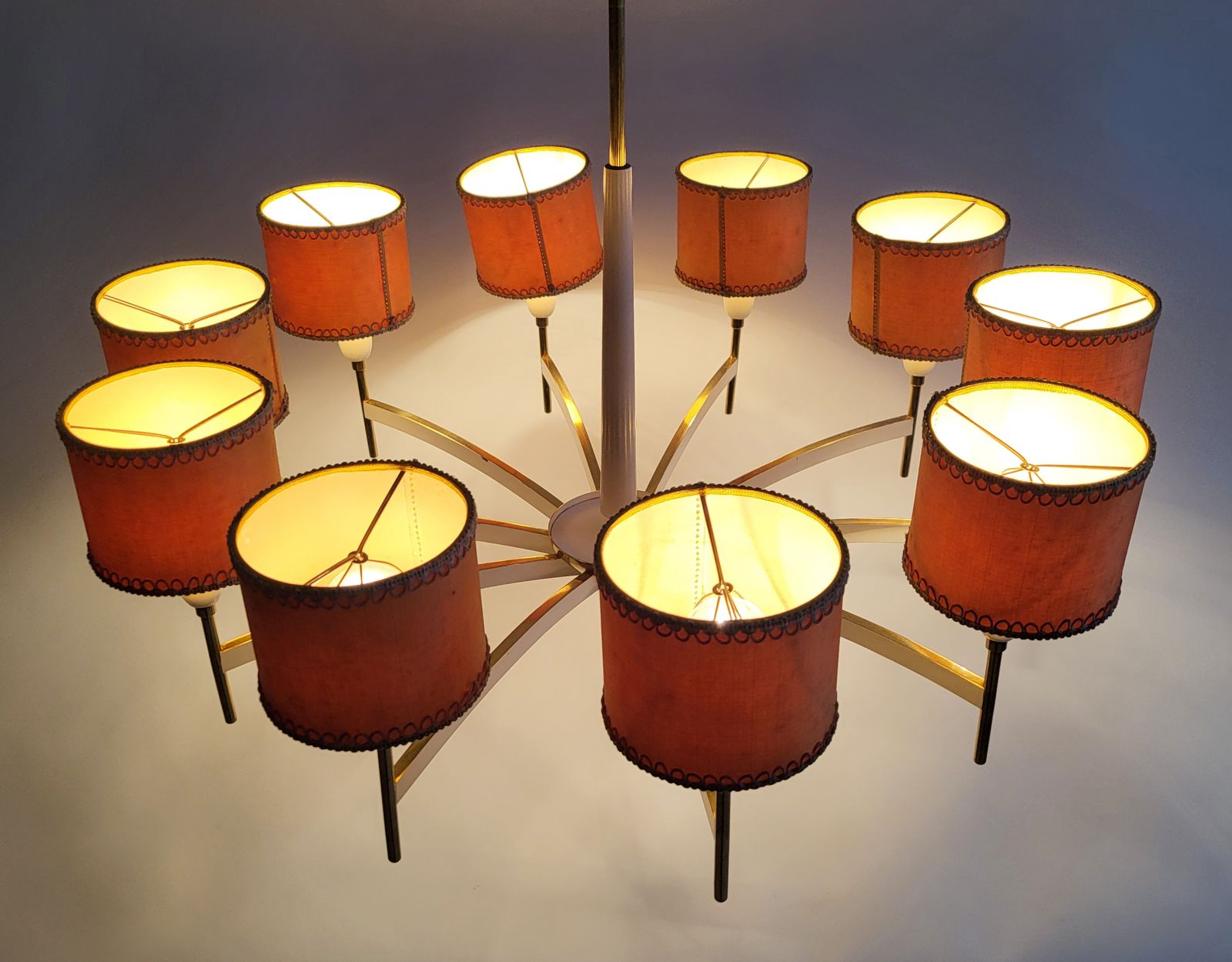 Modernist Austrian Brass Chandelier By Rupert Nikoll, 1950s photo 1550.0