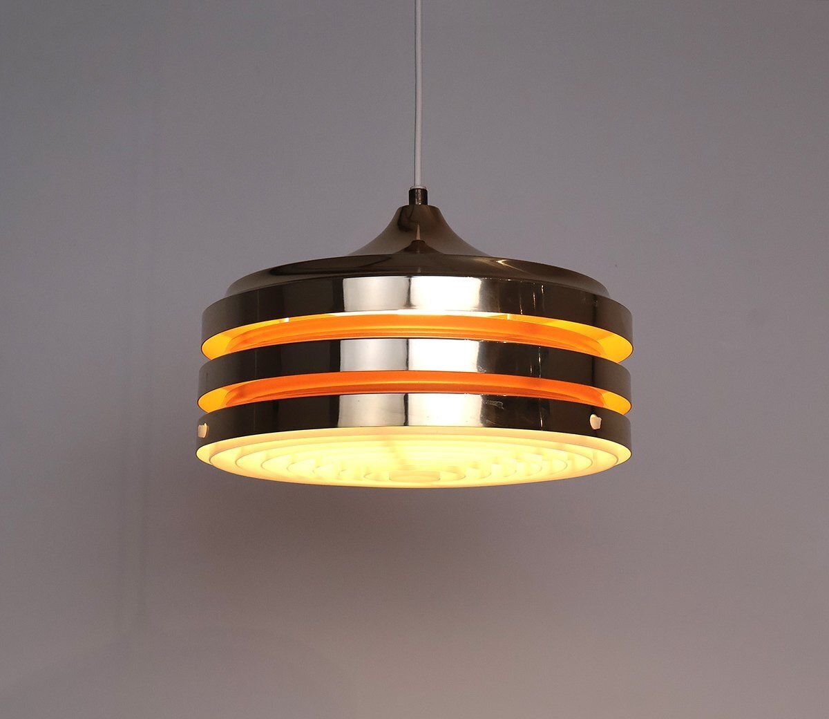 Golden Layered Pendant Lamp By Carl Thore For Granhaga, 1960s photo for sale