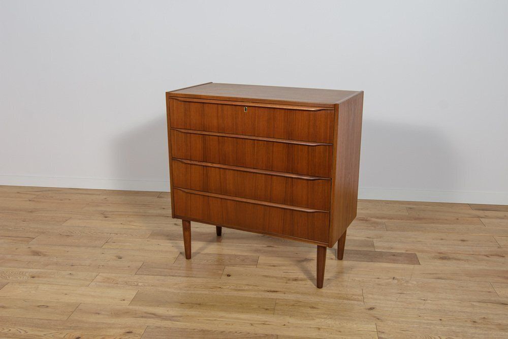 Mid Century Teak Dresser With Dressing Table, Denmark, 1960s
