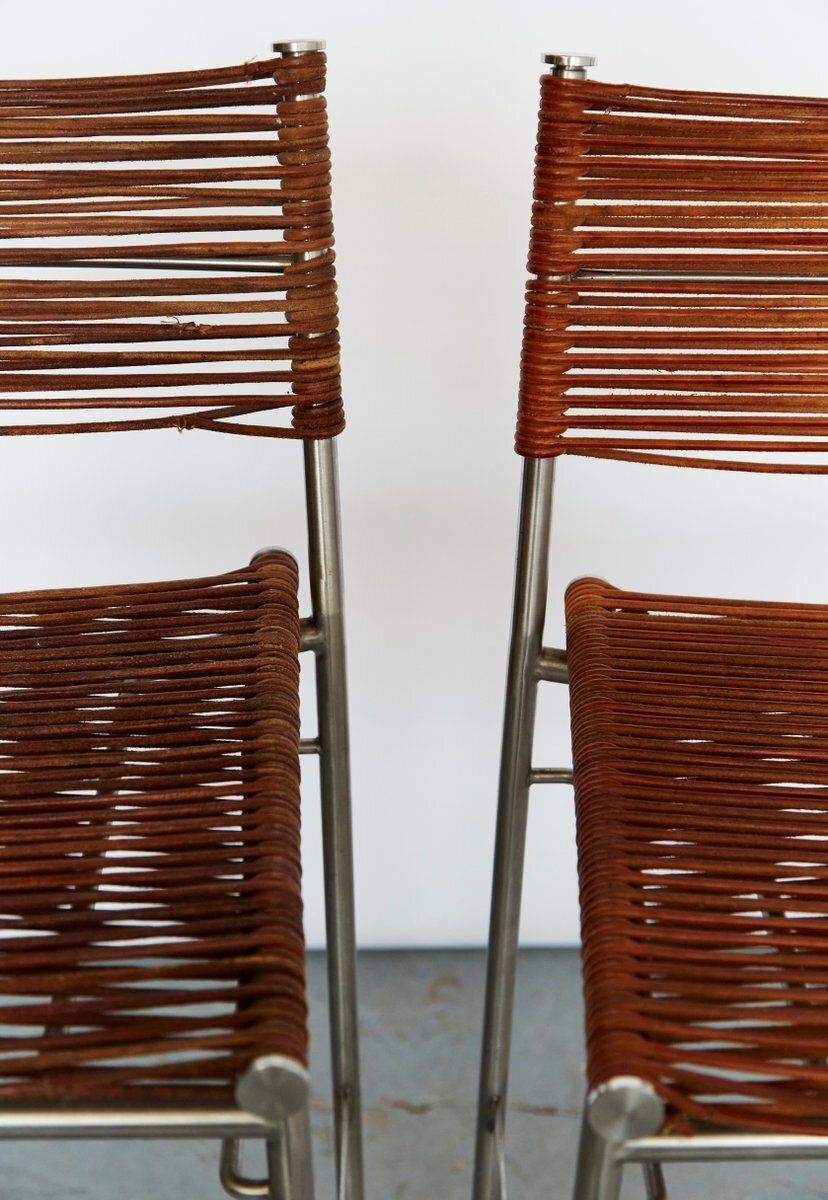 photo vintage Missb Bar Stools By Tito Agnoli For Pierantonio Bonacina, 1990s, Set Of 2