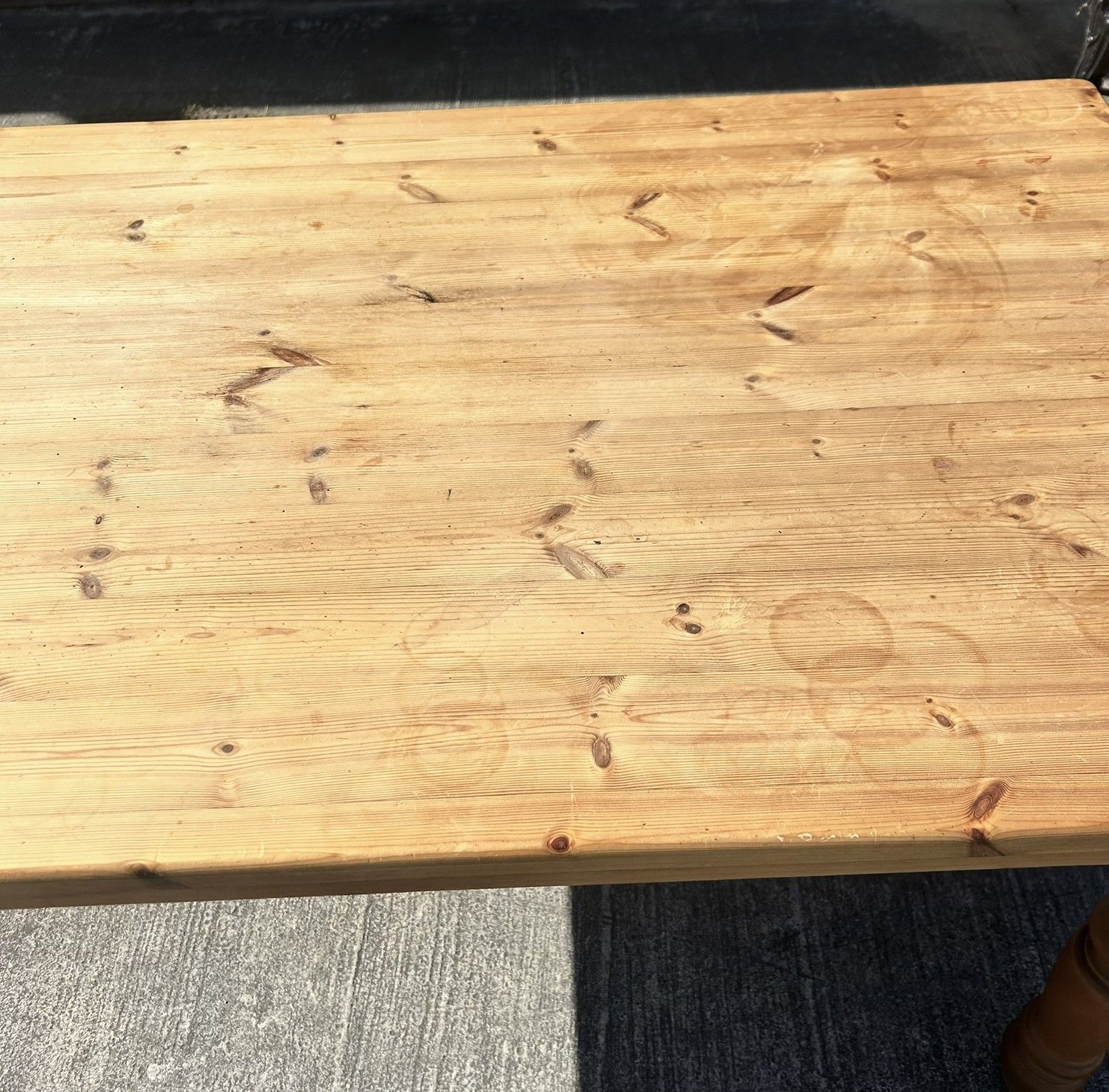 Furniture Vintage Waxed Pine French Style Farmhouse Dining Table 150cm X 91cm photo