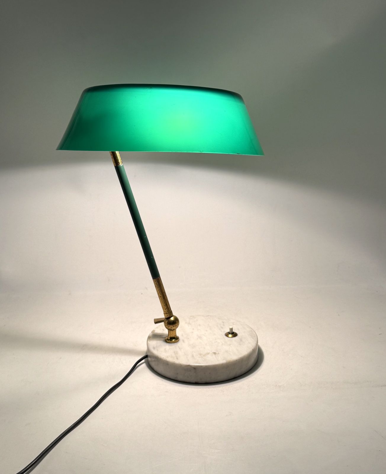 photo vintage Mid Century Green Table Lamp, Stilux Milano Italy, 1960s