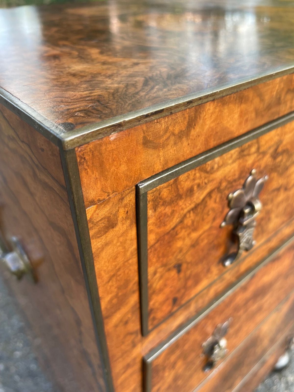 Fine Quality Small Burr Walnut Chest Draws photo furniture