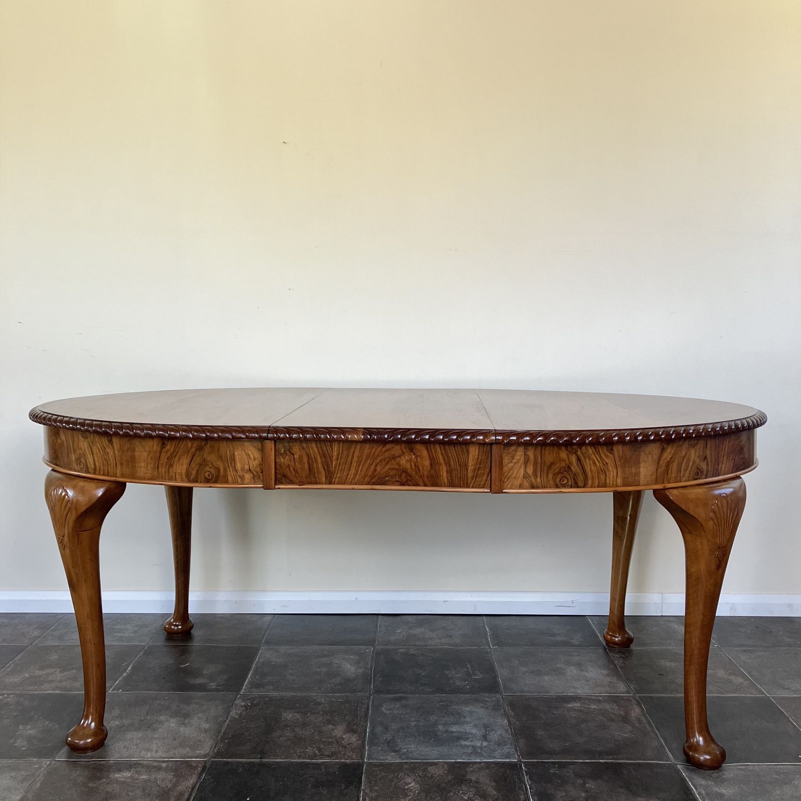 Furniture Superbly Restored Georgian Burr Walnut Wind Out Extending Dining Table And Chair Set By James Phillips & Sons Bristol; Queen Anne Legs photo
