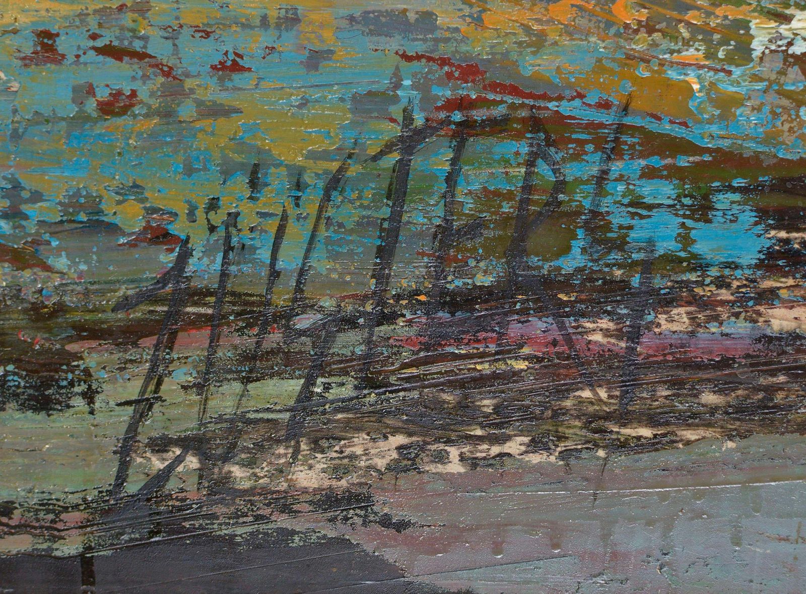 Reinis Zusters Port Of Sidney. 60'ies. By Reinis Zusters. Oil On Canvas. 75x100 Cm. Signed 2012 photo Art