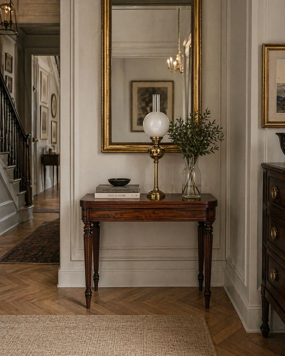 photo buy Antique Gillows George III Mahogany Hall Table Reeded Legs Fold Over Top