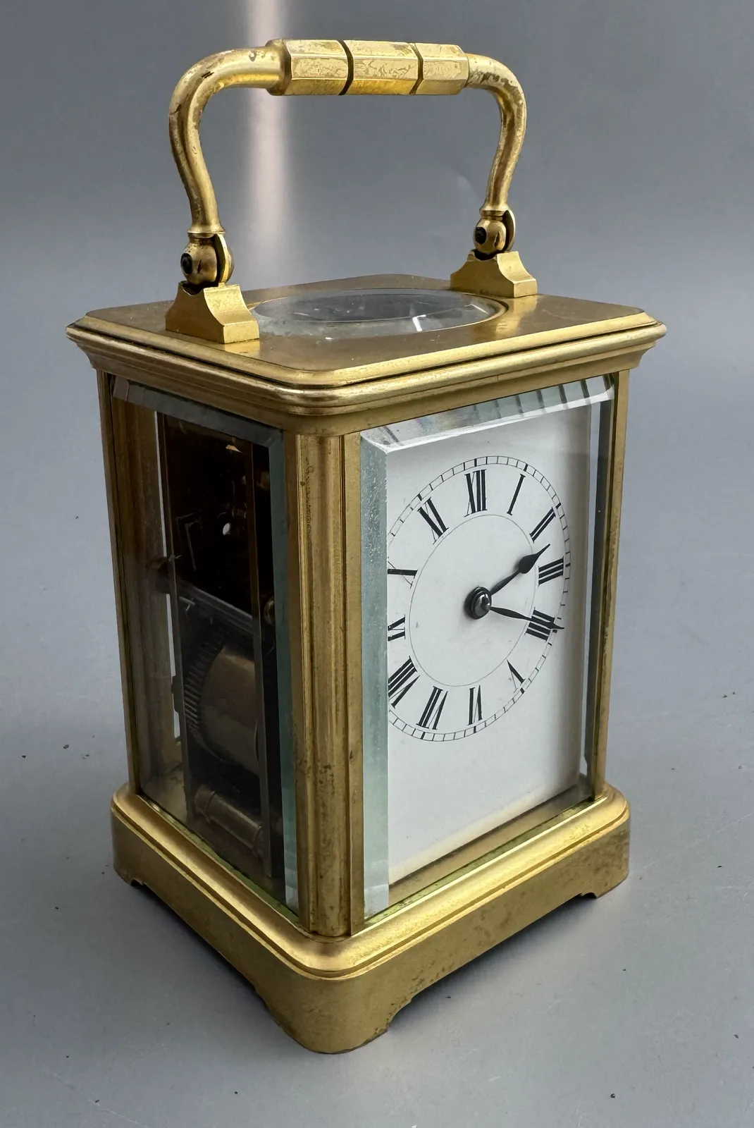 photo buy French Brass Cased Carriage Clock By Henri Jacot, Paris, Striking