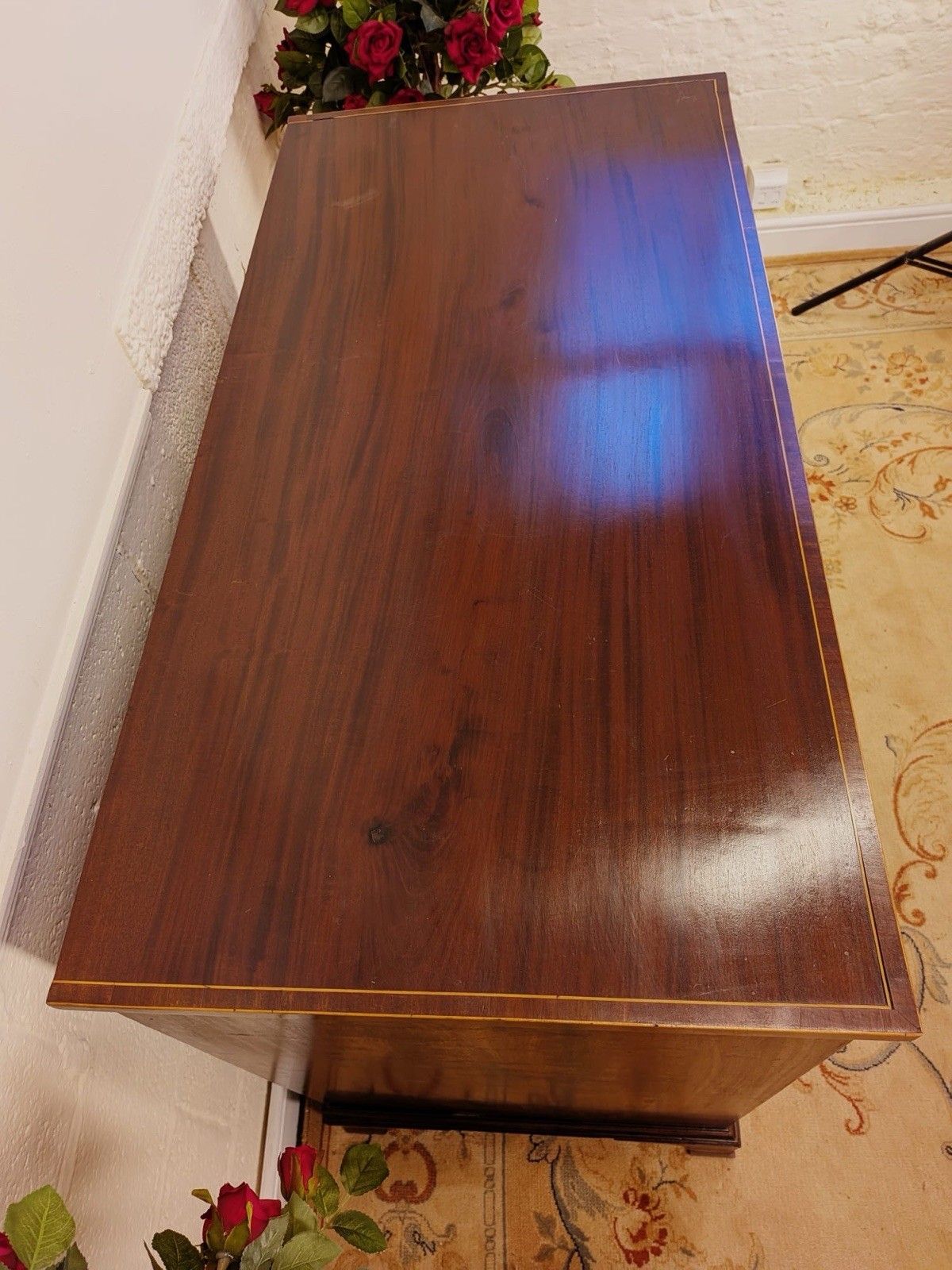 Georgian Inlaid Mahogany 2 Over 3 Chest Of Drawers photo vinterior