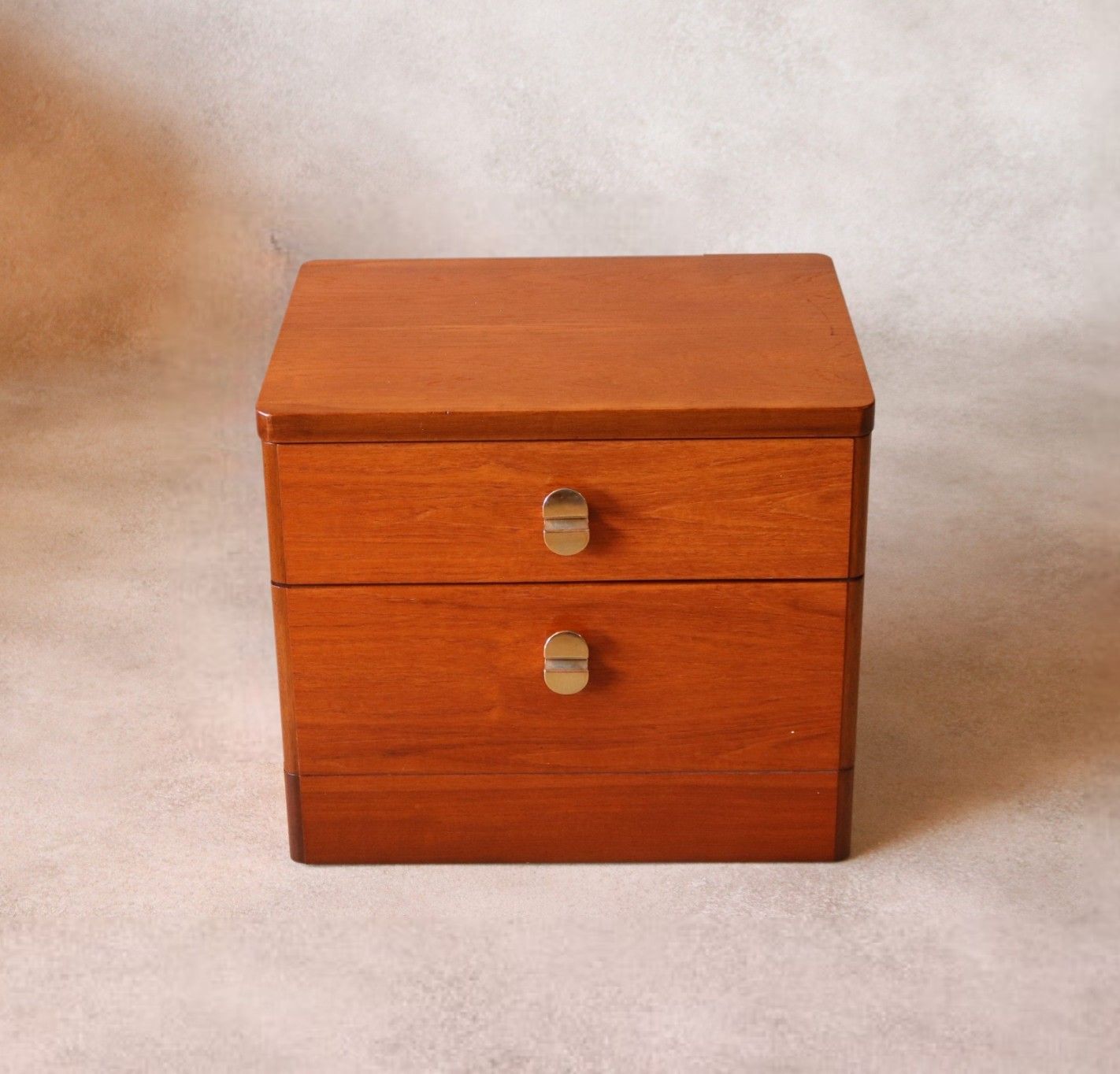 Mid Century Teak Stag Cantata Bedside Cabinet 2 Drawer Chest photo Furniture