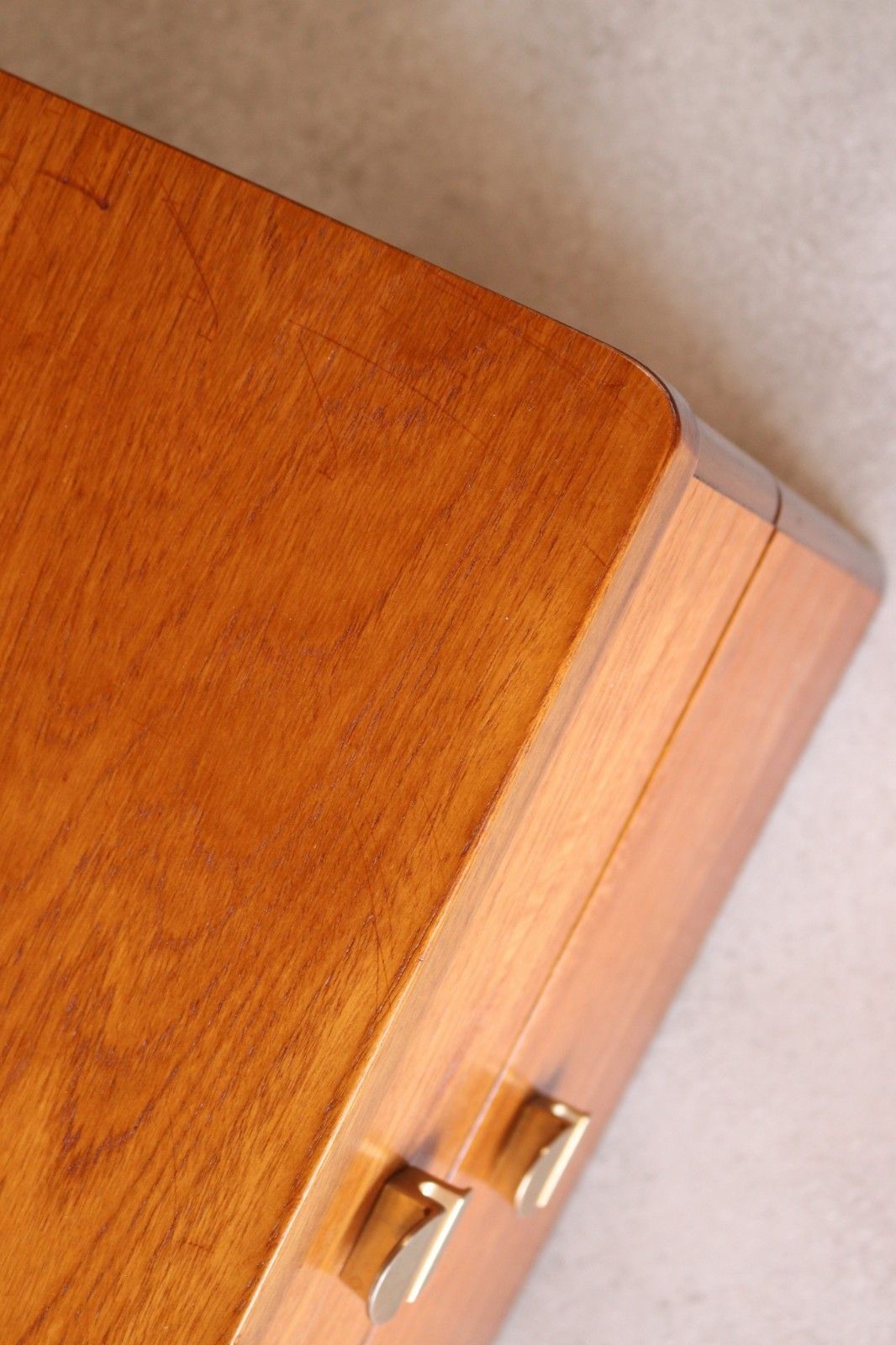 Mid Century Teak Stag Cantata Bedside Cabinet 2 Drawer Chest photo vintage