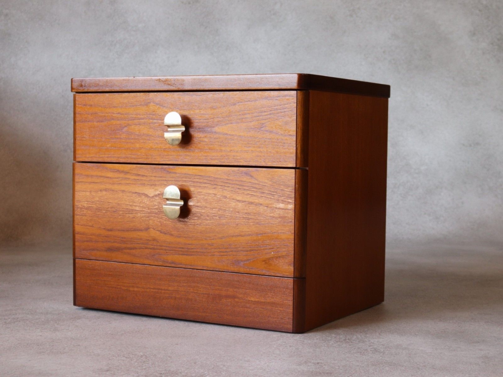 photo furniture Mid Century Teak Stag Cantata Bedside Cabinet 2 Drawer Chest