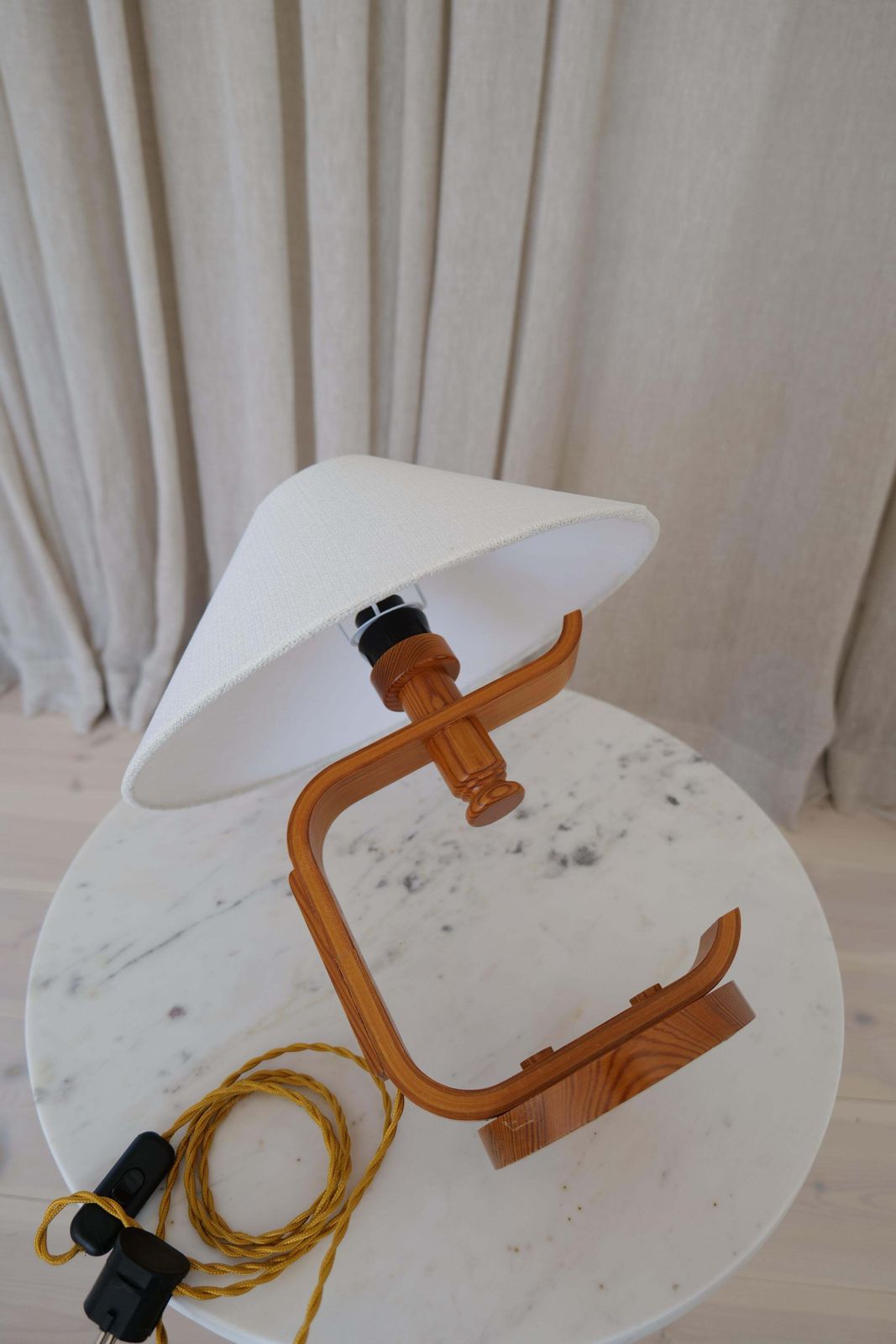 Mid Century Modern Hans Agne Jakobsson Sculptural Table Lamp In Pine, 1970s photo vintage