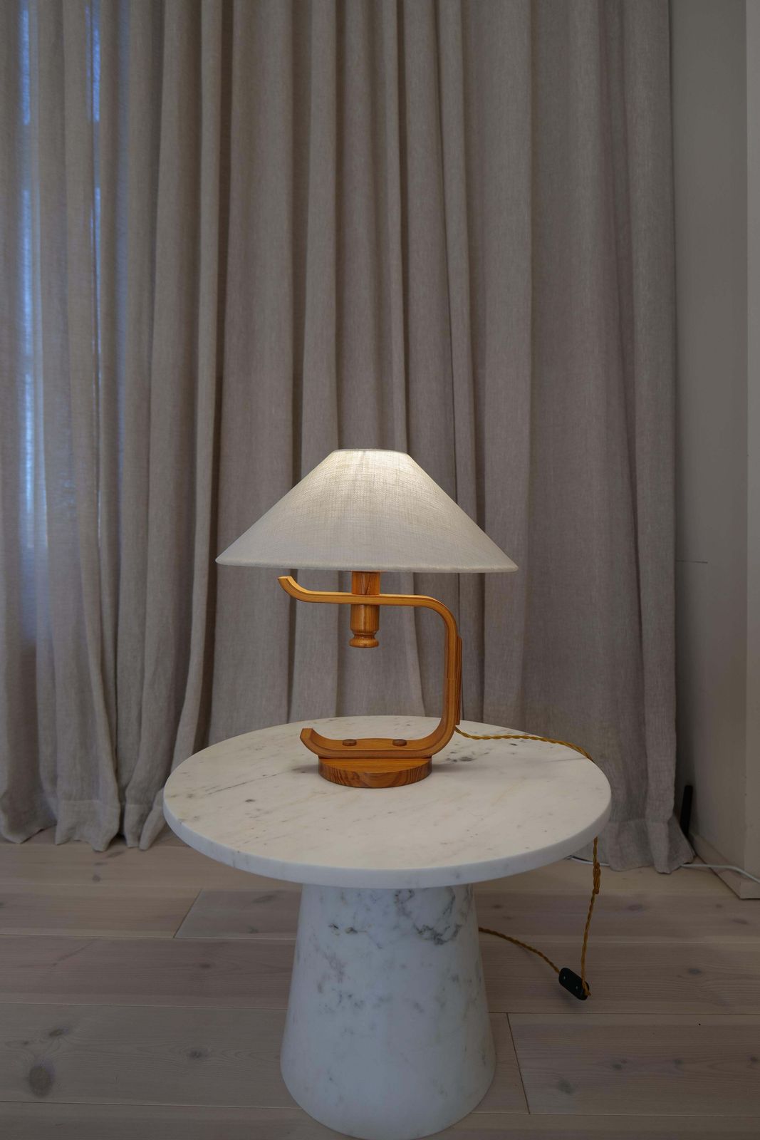 photo furniture Mid Century Modern Hans Agne Jakobsson Sculptural Table Lamp In Pine, 1970s