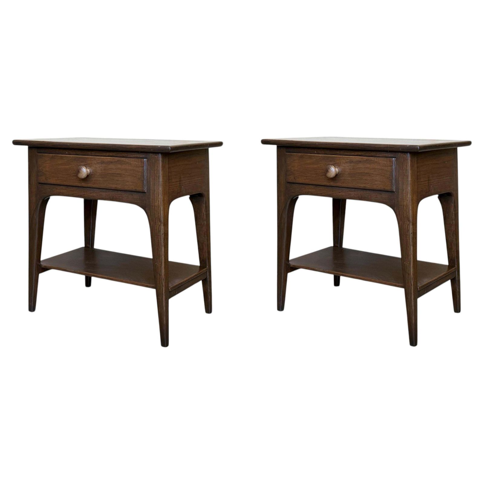 Tables de chevet danoises en teck avec tiroir, design moderne années 1960