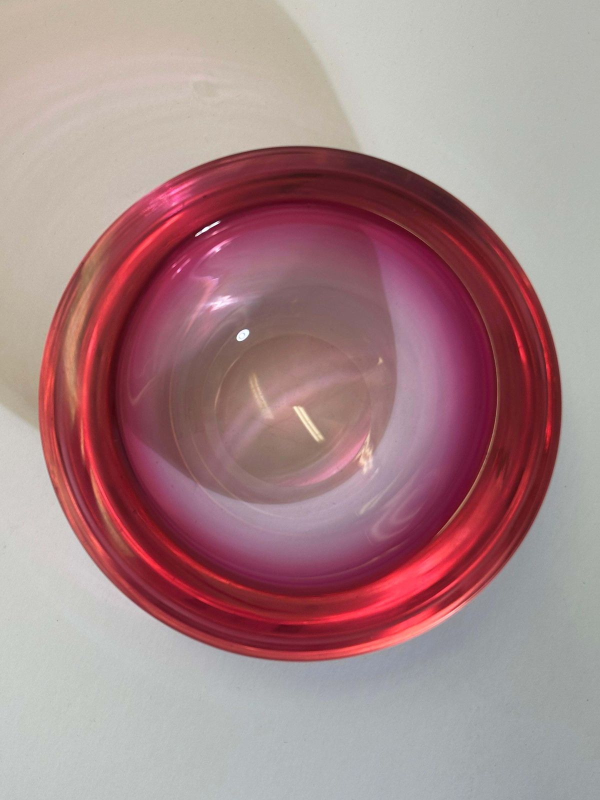 Murano Glass Bowl, Pink Sommerso Geode, Archimede Seguso, Italy 1960s photo for sale