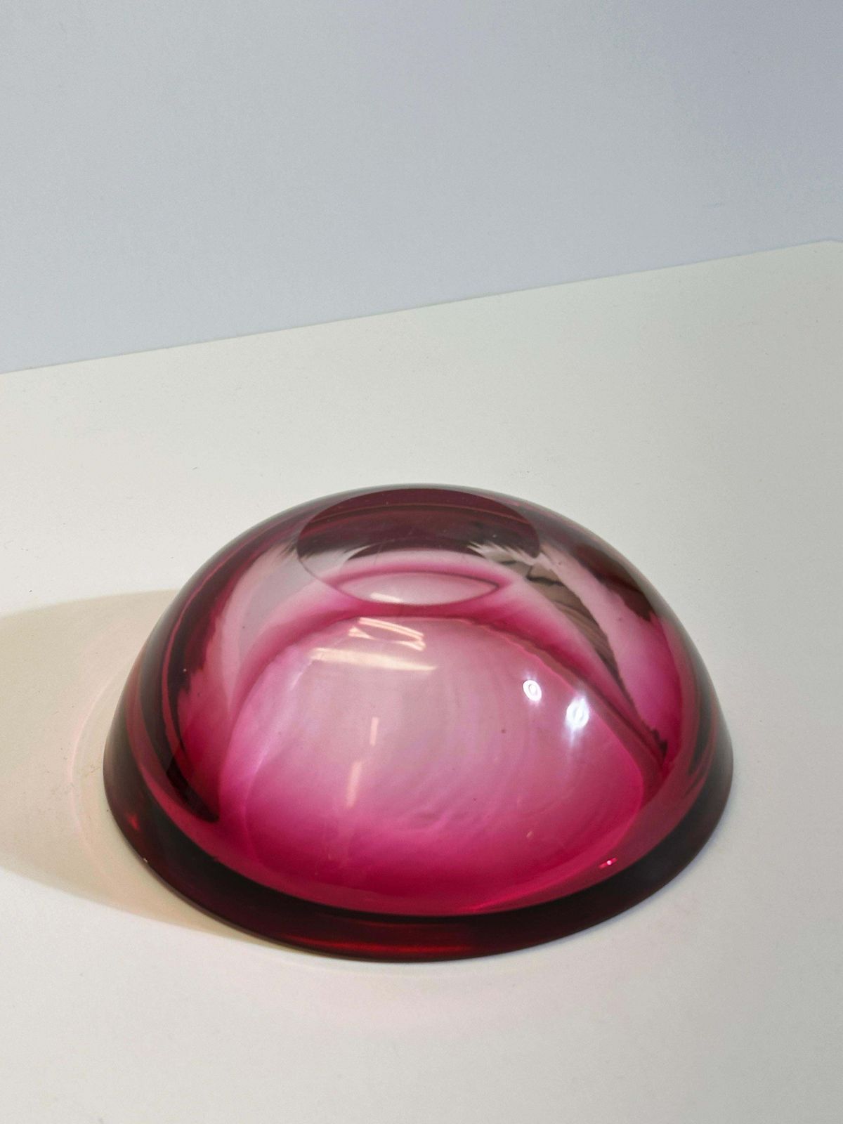 Murano Glass Bowl, Pink Sommerso Geode, Archimede Seguso, Italy 1960s photo vintage