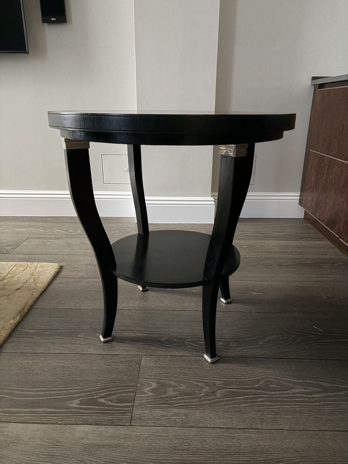 photo for sale Nina Campbell Massanet Centre Table – Ebonised Oak & Nickel