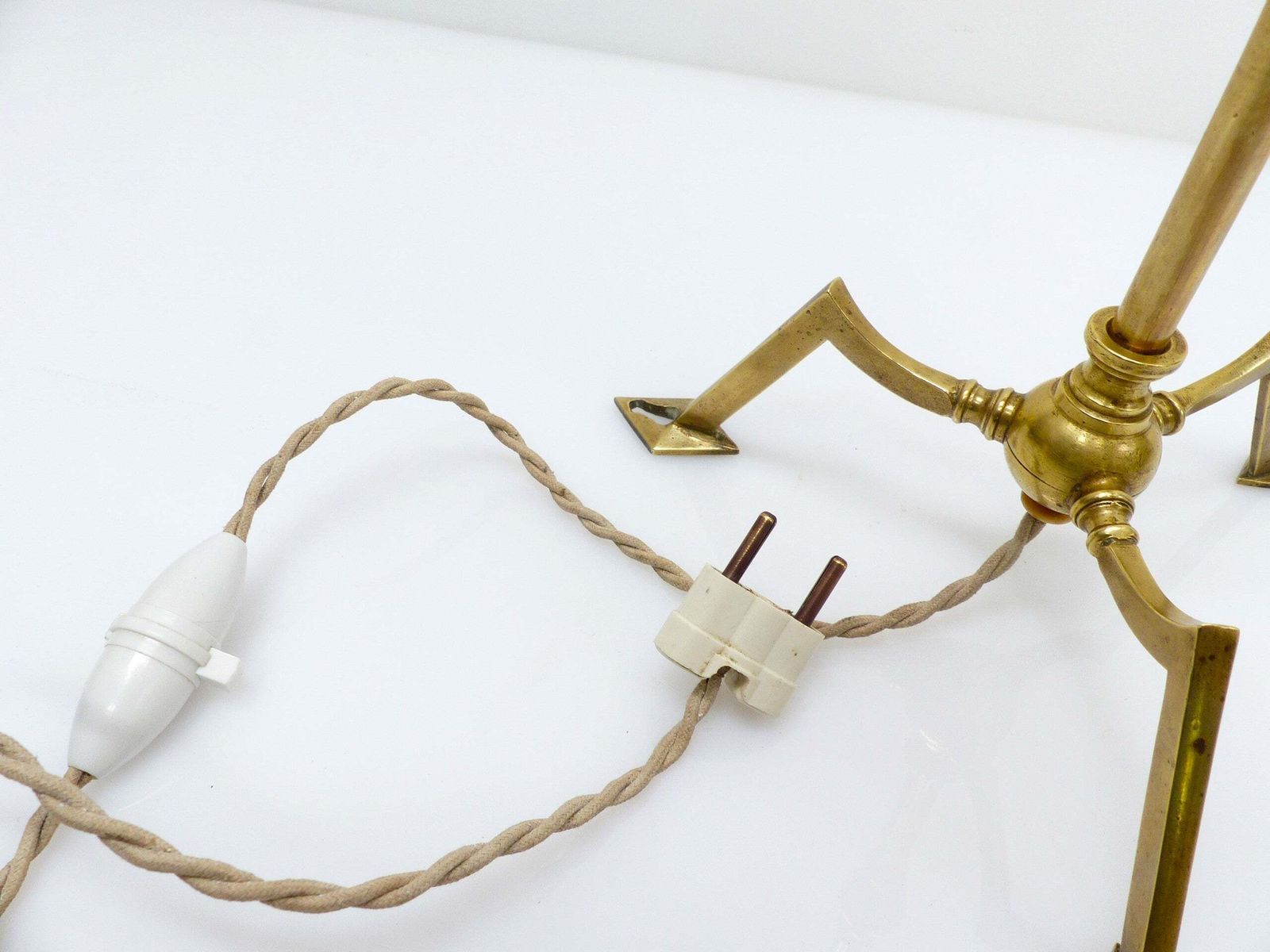 photo furniture Articulated Tripod Lamp Base In Brass, Arts & Crafts Style, In The Style Of Was Benson, Circa 1900 1930