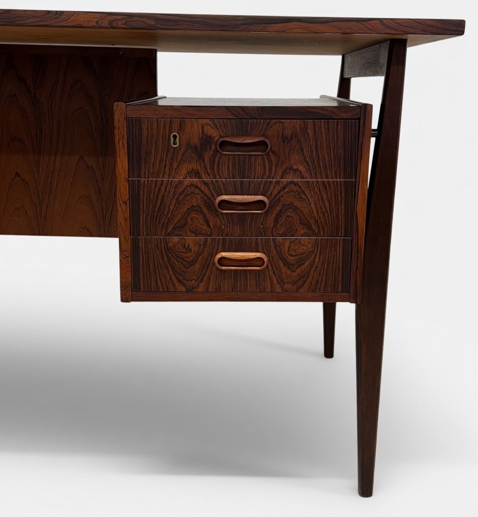 photo for sale Rosewood 'Floating' Desk By Gunnar Nielsen For Tibergaard, 1960s.