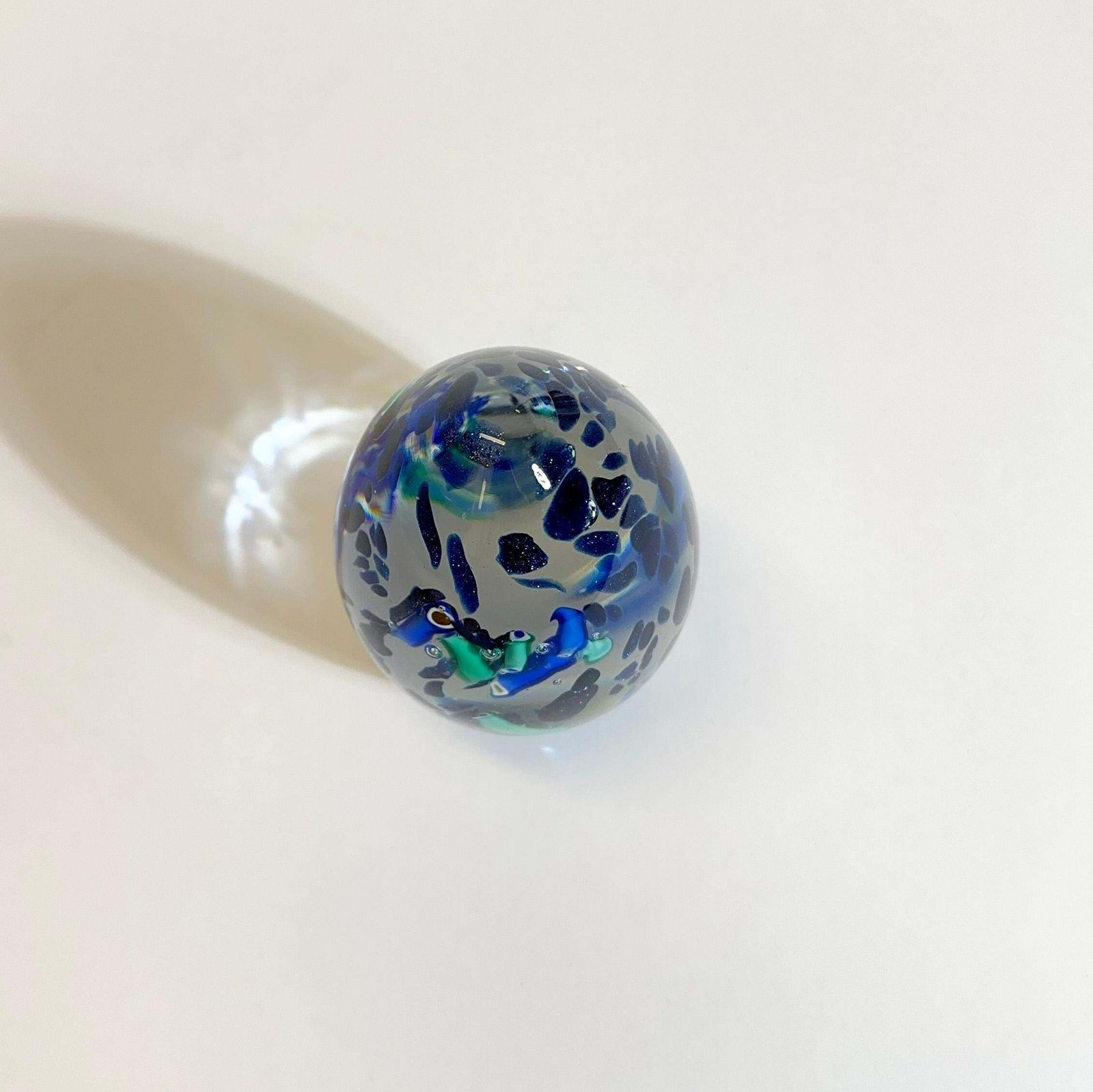 Murano Glass Egg Form Paperweight With Aventurine Inclusions, Italy, 1990s photo 180.0