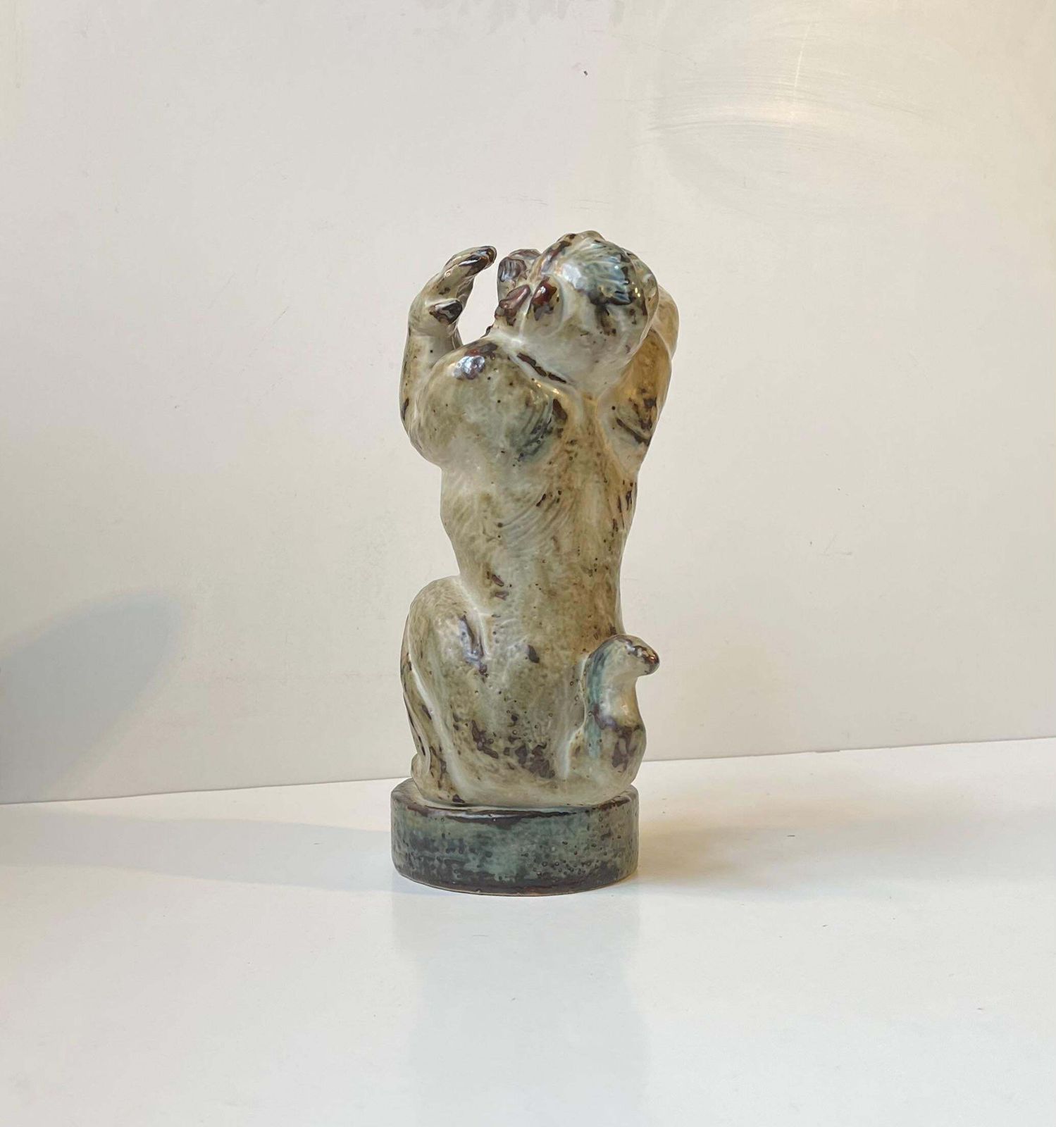photo furniture Knud Kyhn Roaring Gorilla In Glazed Stoneware For Royal Copenhagen, 1950s