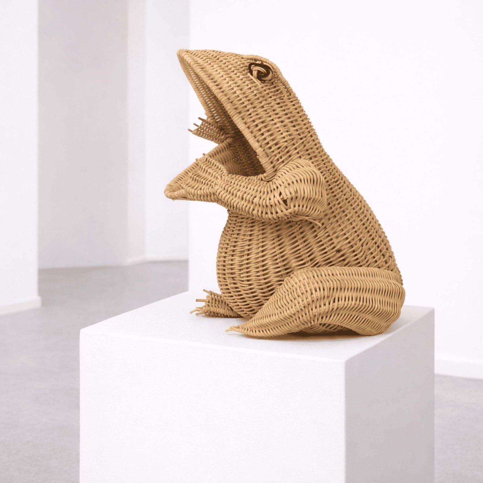 Italian Woven Rattan Frog Magazine Racks Basket Attributed To Mario Lopez Torres photo Home Decor