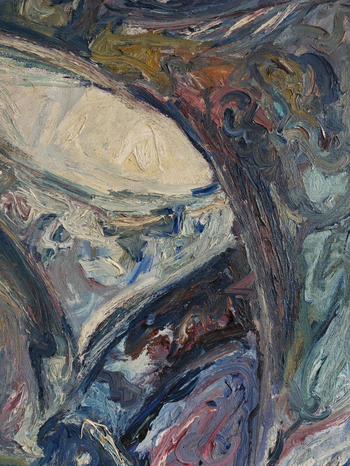 photo for sale Abstract Oil On Canvas By A Yugoslav Artist Veljko Mihajlovic, Serbia 1989