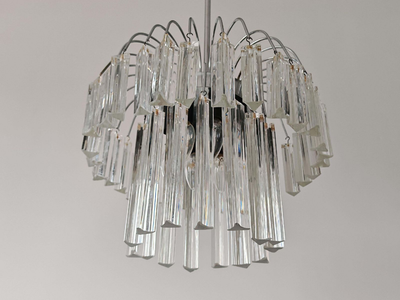 Lighting Mid Century Modern "Fountain" Chandelier By Venini, Italy 1960s photo