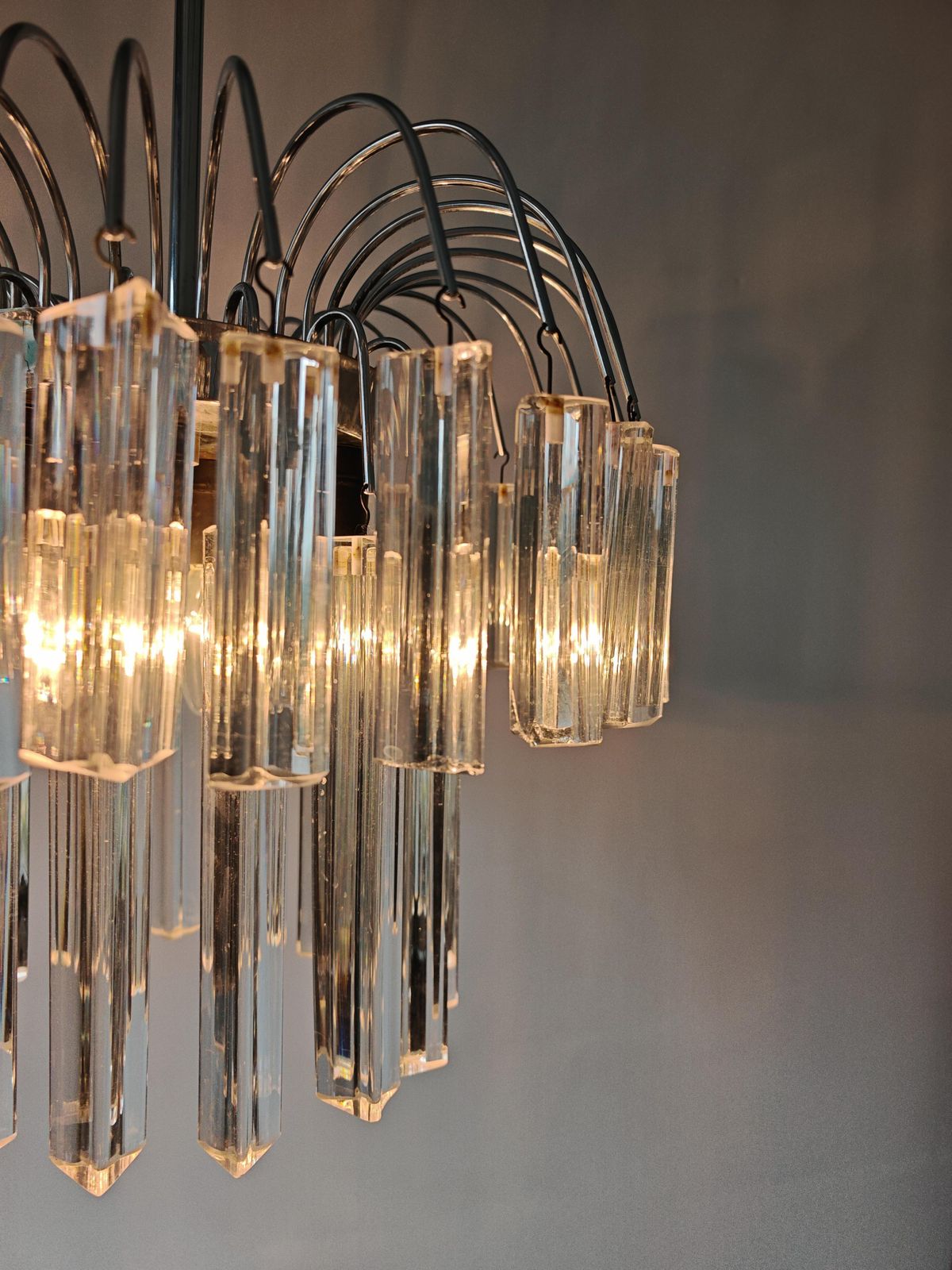 photo vinterior Mid Century Modern "Fountain" Chandelier By Venini, Italy 1960s