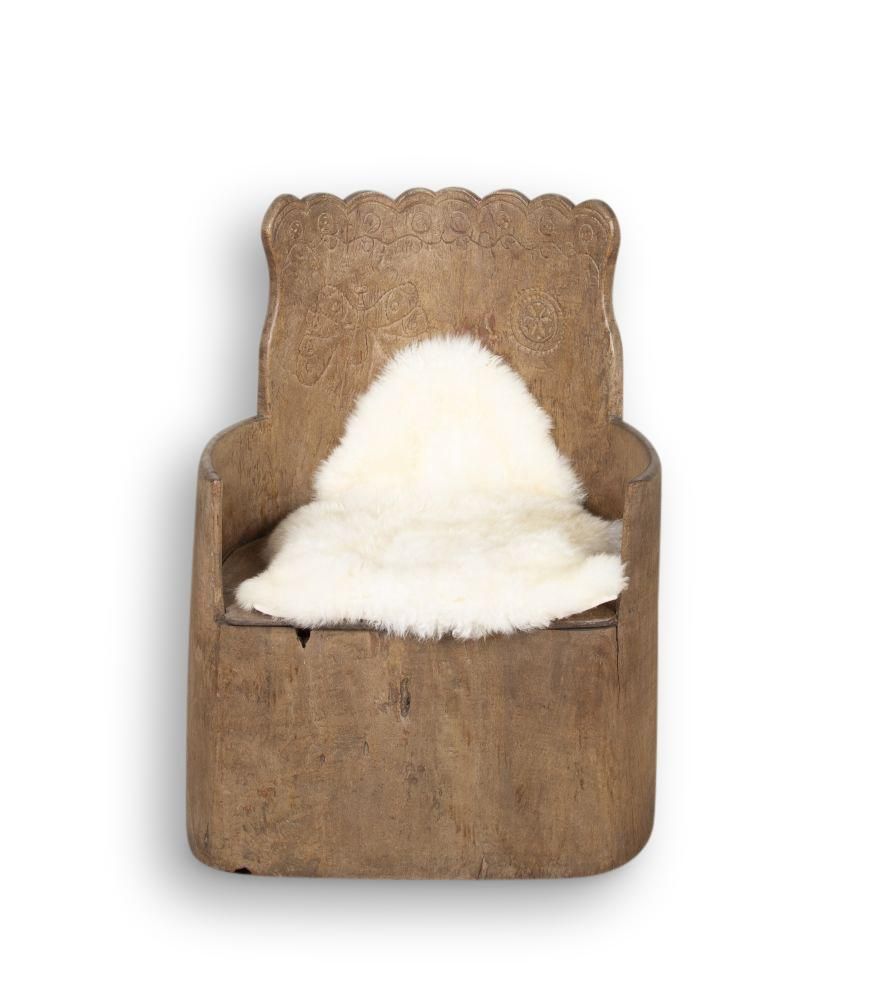 19th Century Swedish Folk Art Kubbstol photo for sale