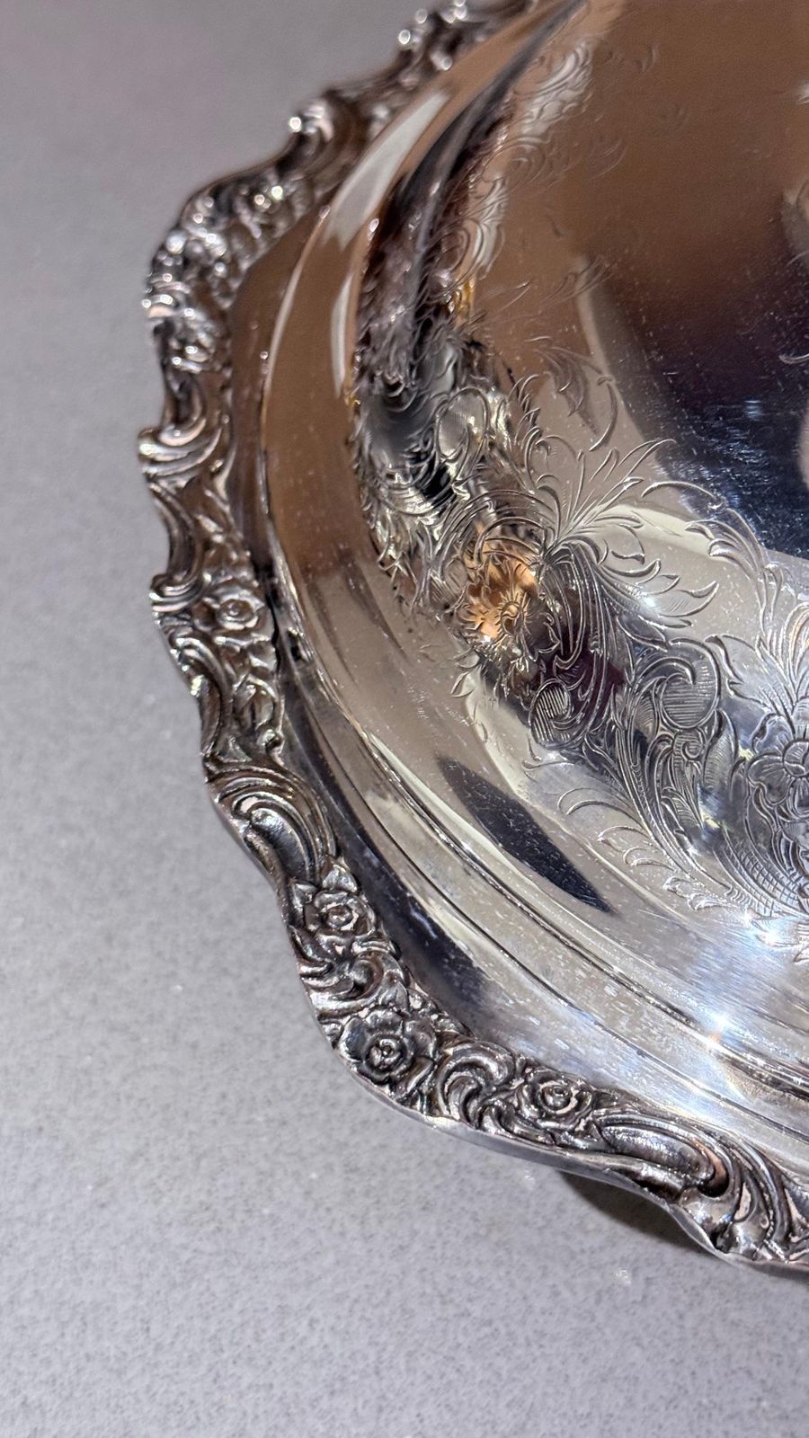 Antique Silver Plated Large Silver Serving Dish With Lid Luxury Tableware Ornate photo 720.0