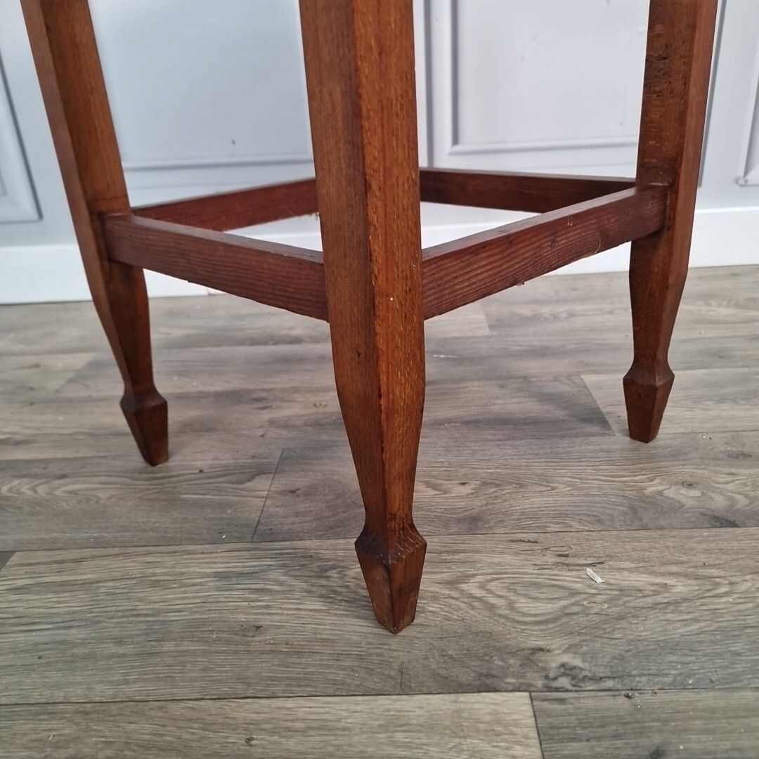Antique Hall Side Table Solid Oak Occasional Shaped Top Scalloped Edge Wooden photo 120.0