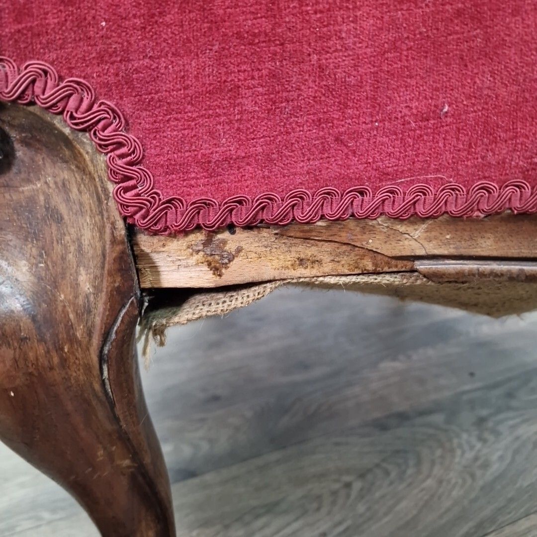 Antique Spoon Back Chair Victorian Carved Button Fireside Nursing Seat Resto photo vinterior