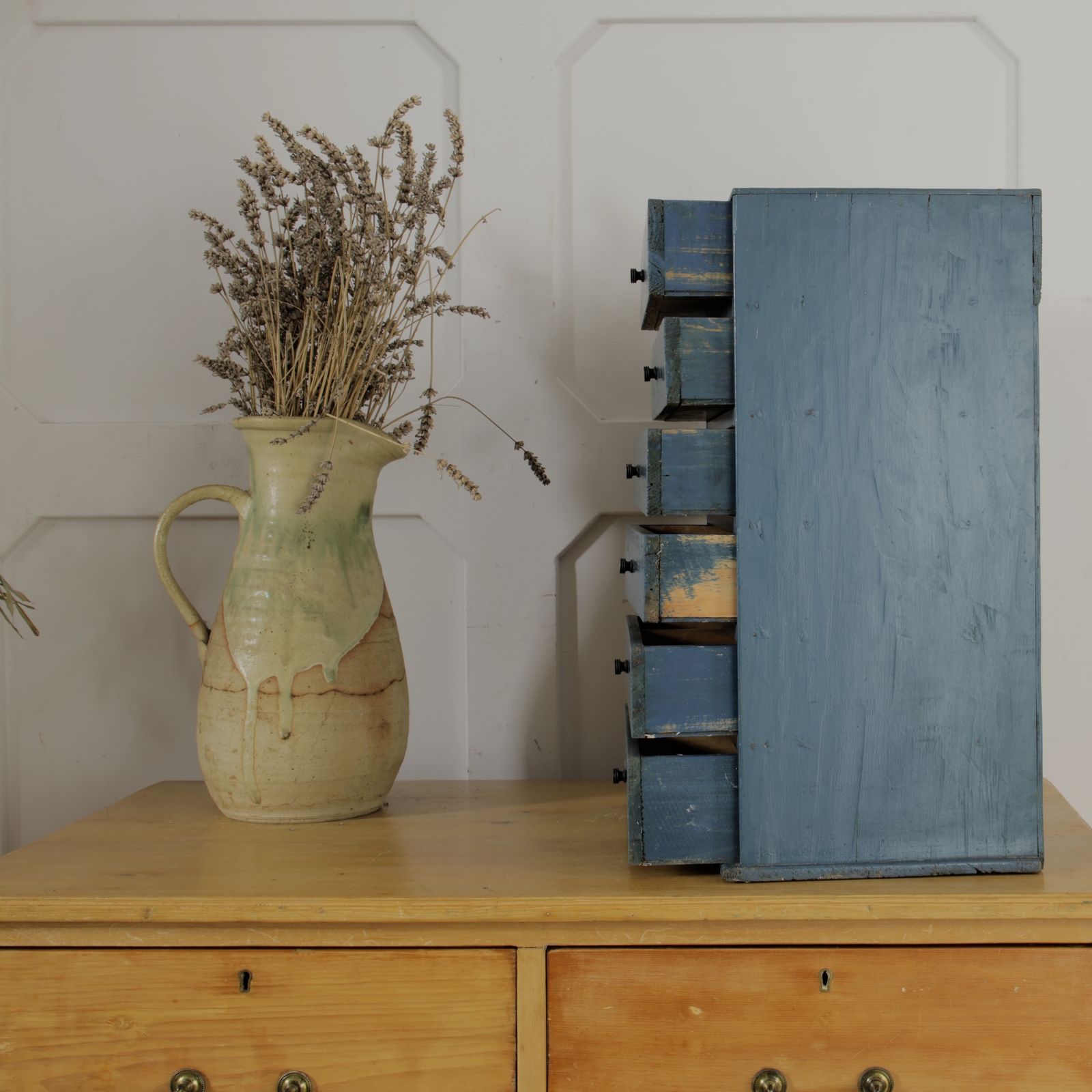 Vintage Painted Tabletop Chest Of Drawers photo Furniture