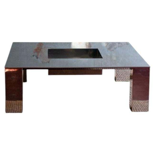 Steel Coffee Table "Tebe" Model   Giovanni Offredi For Saporiti   1970s