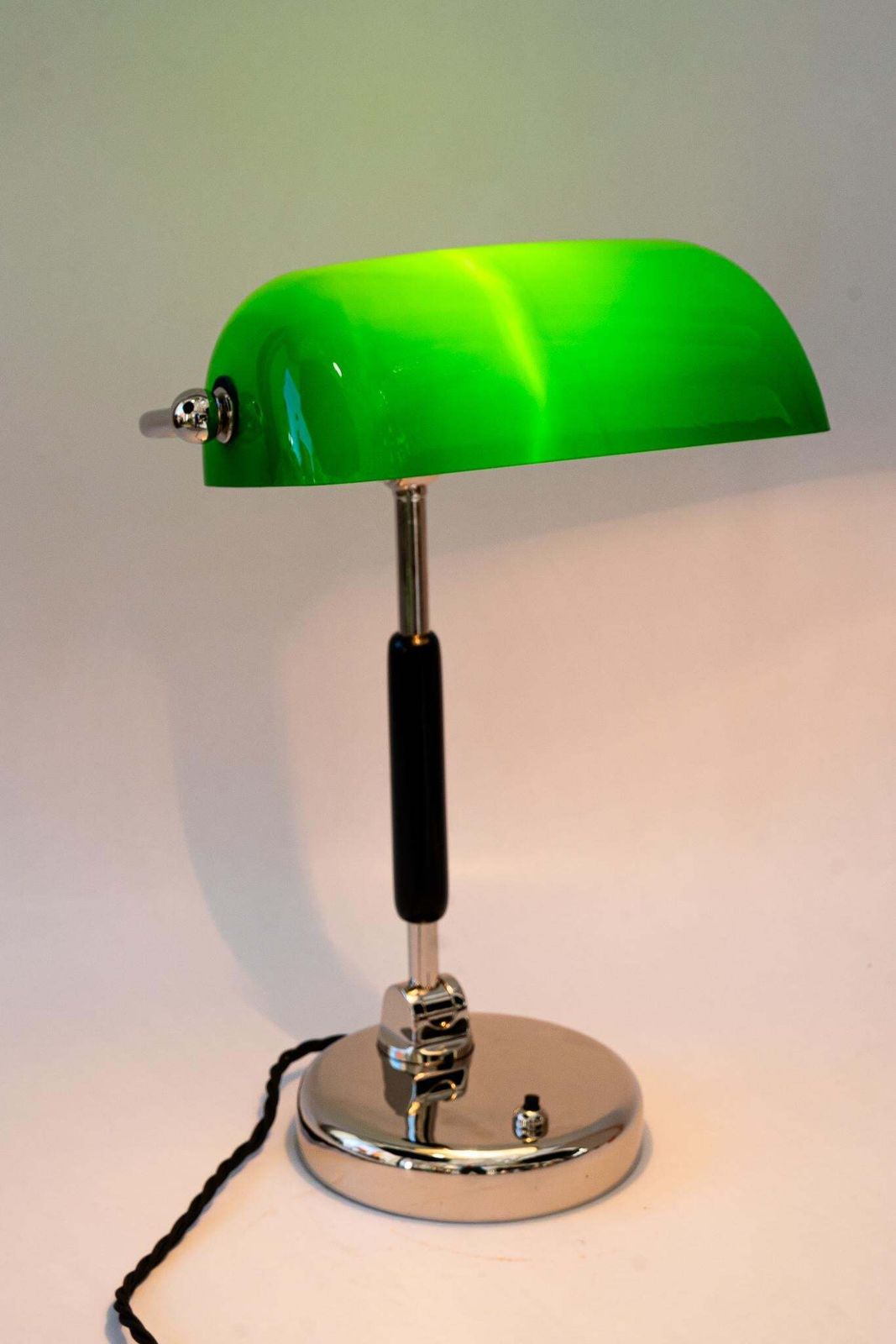 Bauhaus Swiveling Nickel   Plated Banker Table Lamp Germany Around 1920s photo buy