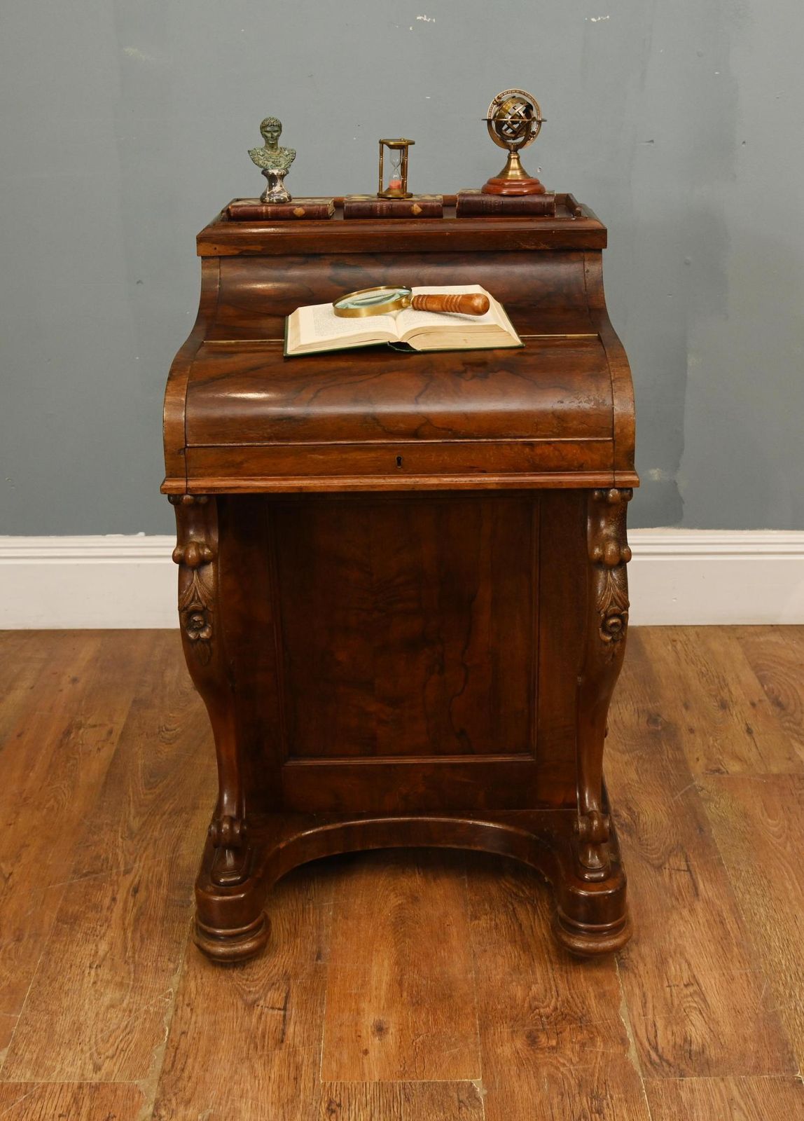 Victorian Davenport Walnut Desk Period Antique 1860
