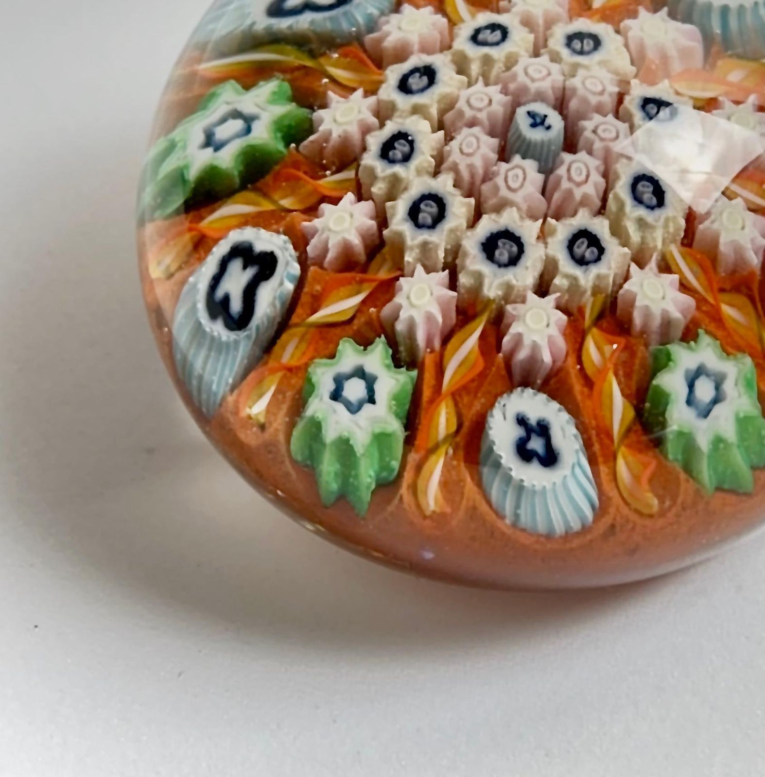 photo furniture Vasart Millefiori Glass Paperweight, Handcrafted In Scotland, 1960s