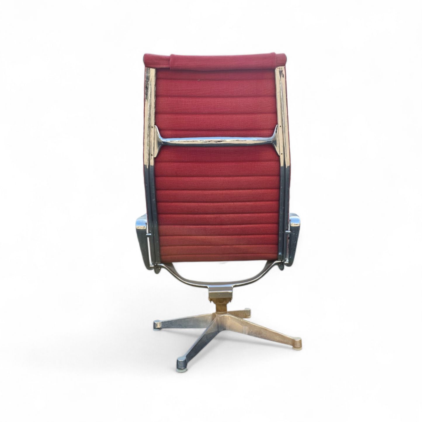 photo vintage 2 X Early Edition Ea 124 Aluminum Swivel Armchair By Charles & Ray Eames Herman Miller / Tilt Mechanism