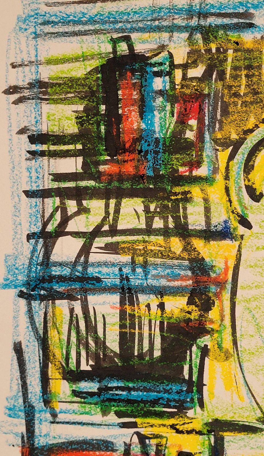 André Pierard Colorful Tablescape Still Life Of Bottles & Fruit. Gouache, Pastel. 54cm X 72cm. 1970s photo Art