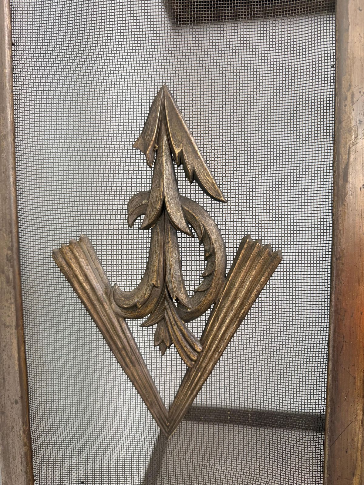 Home Fixtures Brass Corner Fireplace Screen Attr. To Dagobert Peche photo
